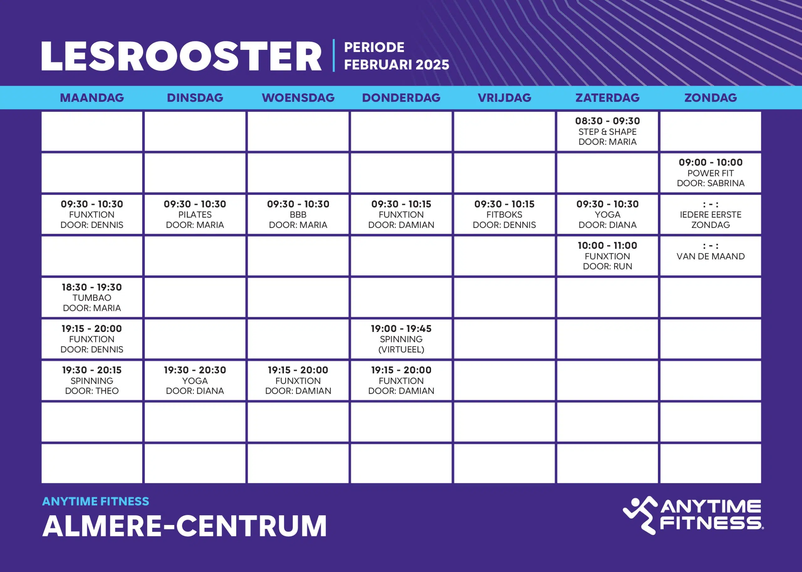 Group lesson schedule
